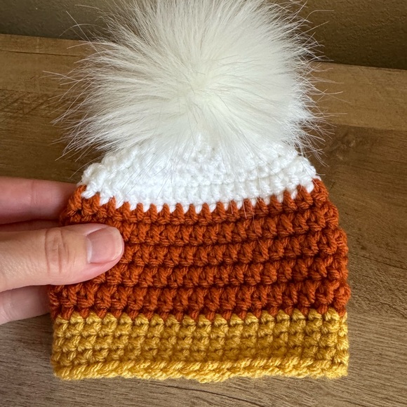 Preemie Candy Corn Happy Halloween Baby Hat - Picture 4 of 4